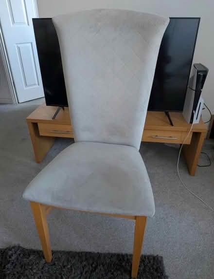 Photo of free 4 x Grey Suede Dining Room Chairs (The Grange Estate N2) #1