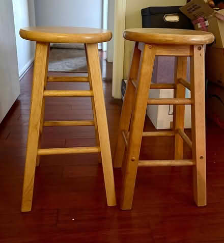Photo of free Pair of Wooden Bar Stools (Abingdon) #1