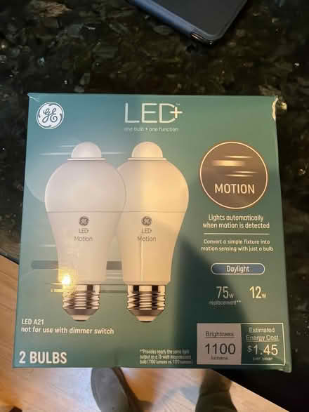 Photo of free 2 LED motion sensor bulbs 75w (Redwood city) #1