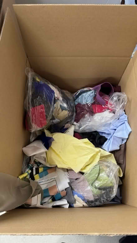 Photo of free Box of fabric cut offs (WC2R 1EA) #1