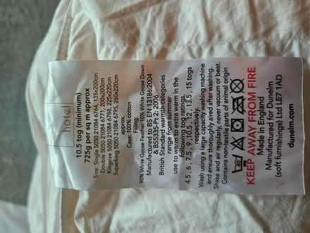 Photo of free King Size Down Duvet 10.5 tog (Warmley) #2