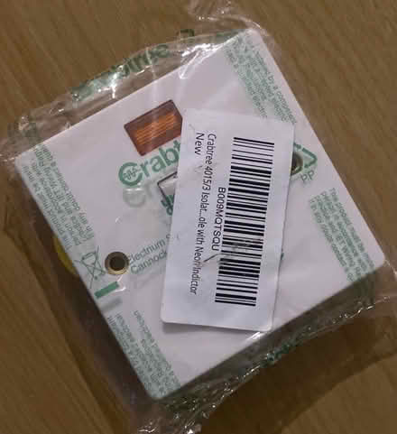 Photo of free Unused new isolation switch w neon indicator Crabtree 4013 (Fiveways BN1) #1