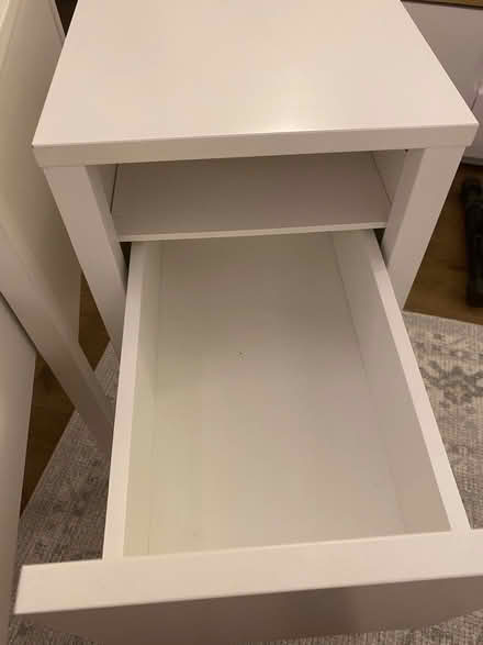 Photo of free Two matching white bedside cabinets with single drawer each (Shepherds Bush W6) #2