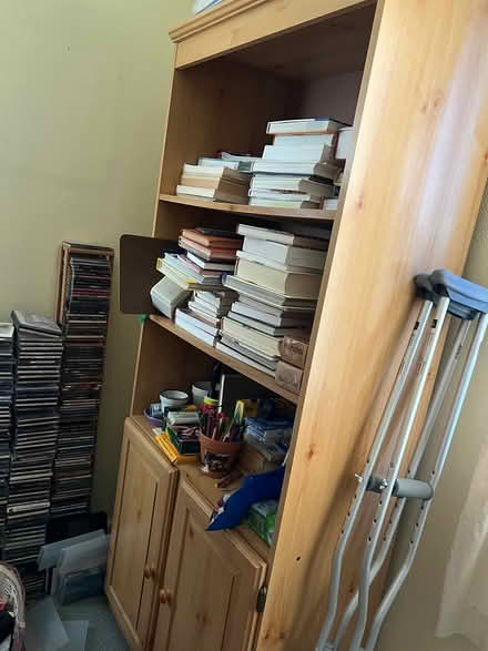Photo of free Wooden Bookcase (W. Poplar Rd., Sterling) #1