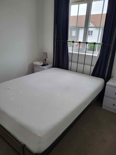 Photo of free Cast iron double bed frame and mattress (Langney BN23) #1