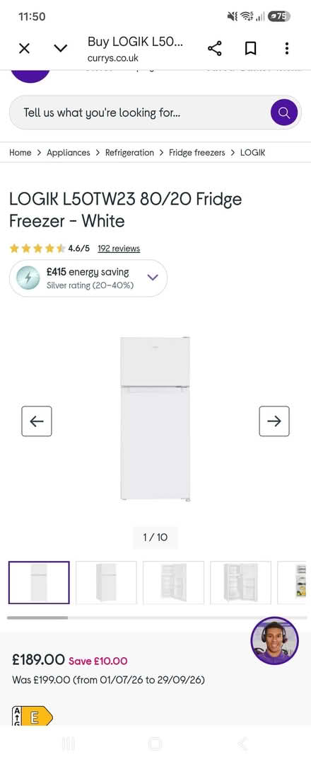 Photo of free Logik fridge (Acton W3) #4