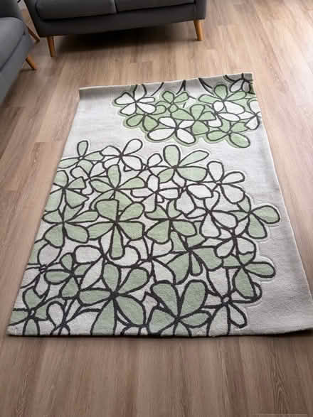 Photo of free Green and Cream rug (Highcliffe BH23 5BA) #1