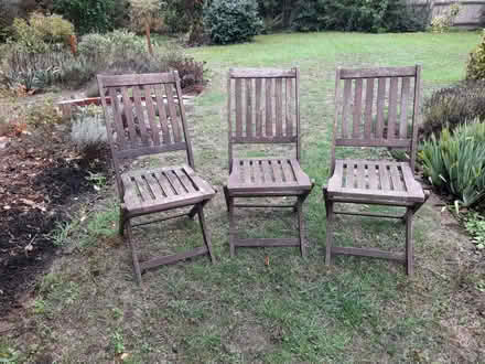Photo of free 3 Wooden Garden Chairs (Braintree CM7) #1