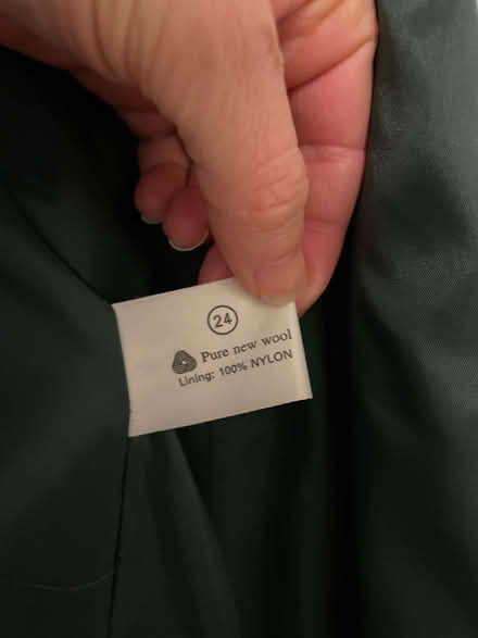 Photo of free Dark green pure wool coat, size 24 - Suspected Moths (Mortlake SW14) #3