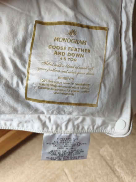 Photo of free Superking Feather & Down Duvet (West Peckham ME18) #2