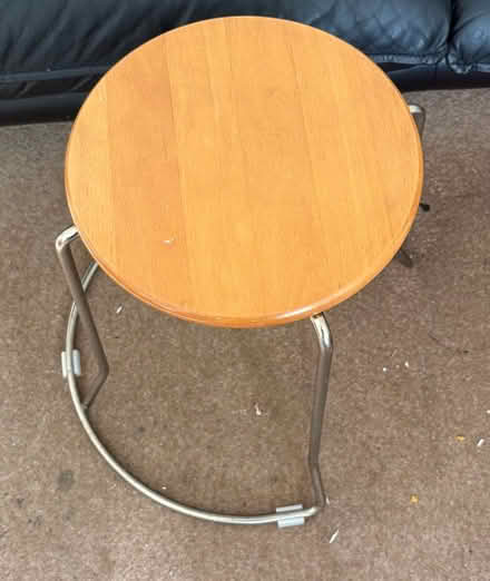 Photo of free Wooden stool with metal frame (93 Kidbrooke Park Road SE3) #1
