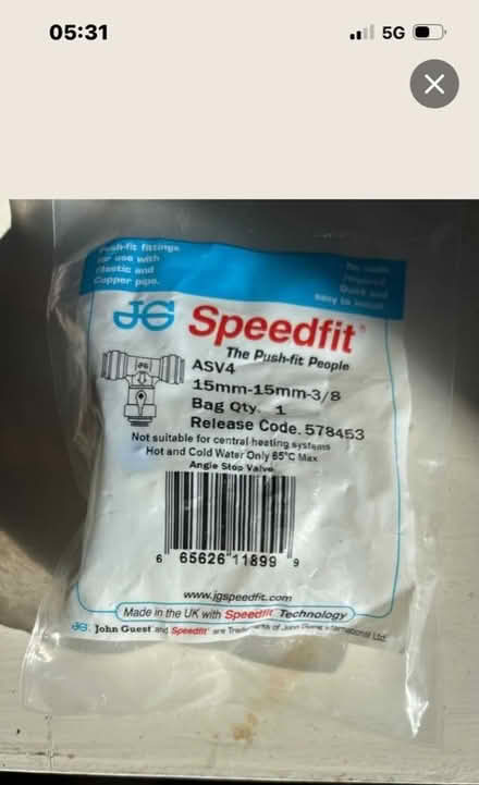 Photo of free Speedfit Plumbing Connector Connector as per photo (Wallington PO16) #1