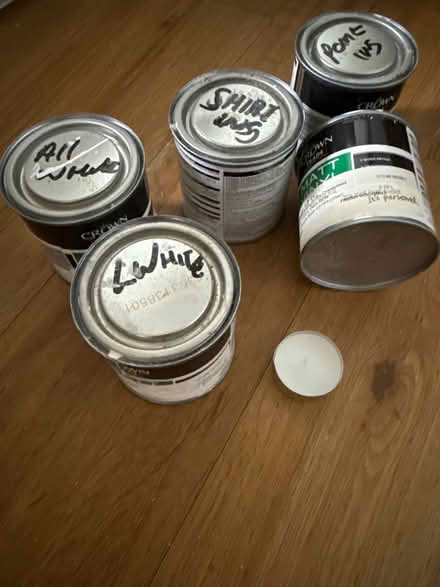 Photo of free Various white Crown paint tins (Crookes S10) #2