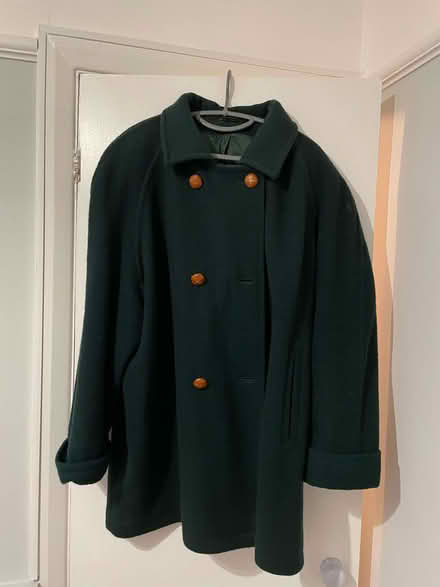 Photo of free Dark green pure wool coat, size 24 - Suspected Moths (Mortlake SW14) #1