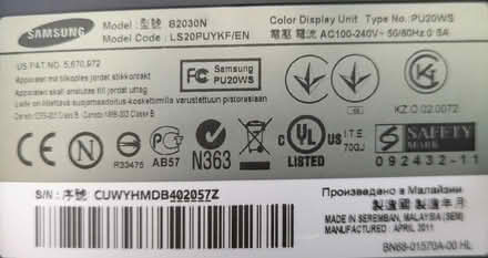 Photo of free Samsung Computer Screen (Littleover DE23) #3