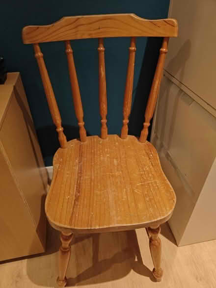 Photo of free Single wooden chair. Fair condition (Hazel Grove SK7) #1