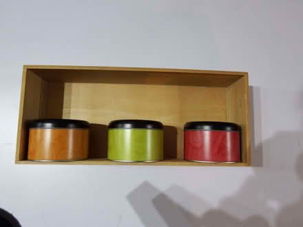 Photo of free 3 Metal Spice Tins And Wooden Box. (Vale LA1) #1