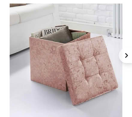 Photo of free Pink crushed velvet foot stool with storage (Yate BS37) #1