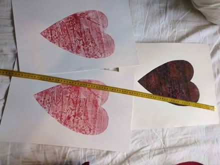Photo of free 3 x heart collagraph prints (Halton LA2) #1