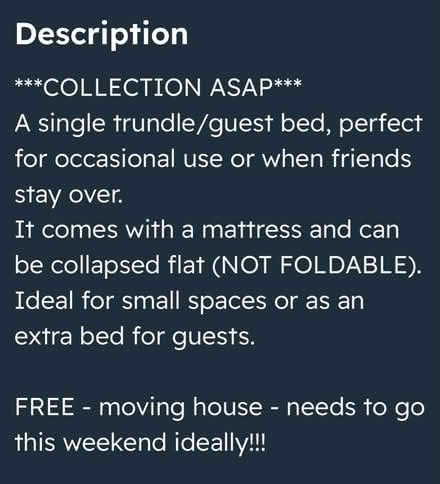 Photo of free Trundle Guest Bed with Mattress (Hatch Warren Farm RG22) #2