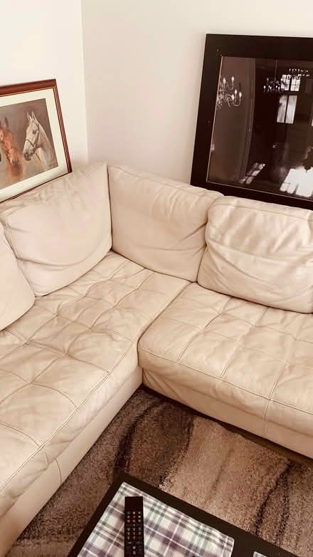 Photo of free Leather beige corner sofa (North Finchley N12) #2