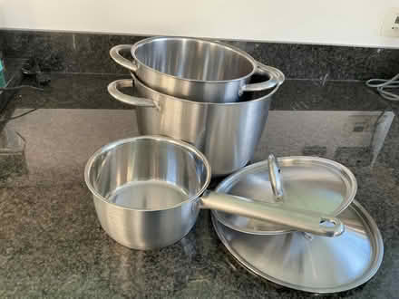 Photo of free 3 Saucepans 2 lids (Sanderstead CR2) #1