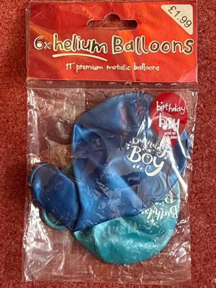Photo of free Two premium “Birthday Boy” helium balloons (Great Boughton CH3) #1