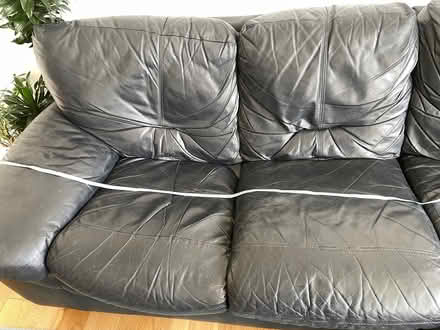Photo of free Black leather corner sofa (Westerton, Bearsden G61) #4