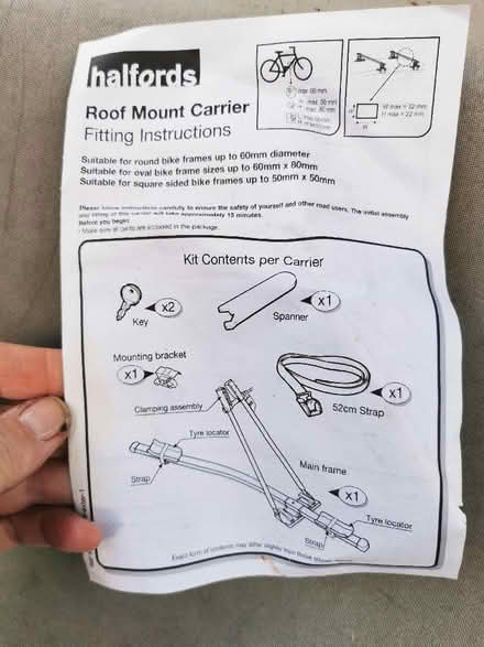 Photo of free Bike carrier attachment for roof bars (Newnham RG27) #3
