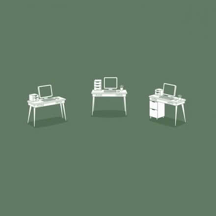 Photo of 5x office desks with 5x small filing cabinets (Watsonville ML1) #1