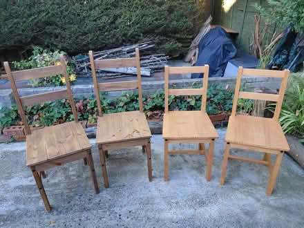 Photo of free 4 Wooden dining chairs (KY11) #1