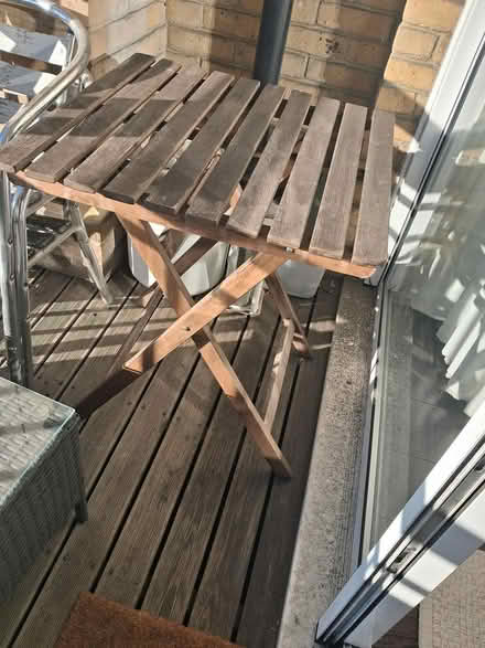Photo of free Wooden outdoor table and 2x chairs (Islington N1) #2