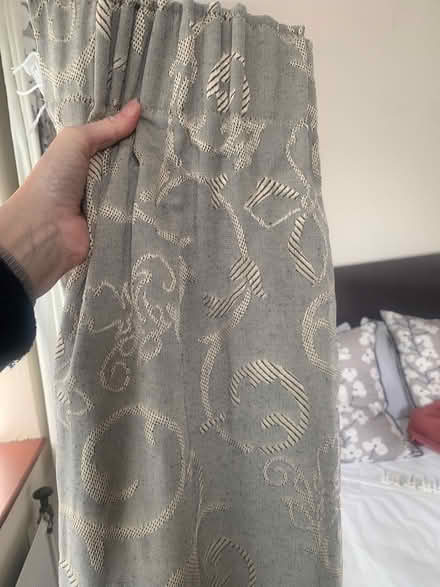 Photo of free Pair of lined curtains with track (HA6, Northwood) #1