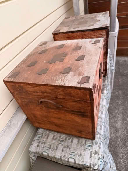 Photo of free Two rustic wood storage boxes (San Leandro) #2