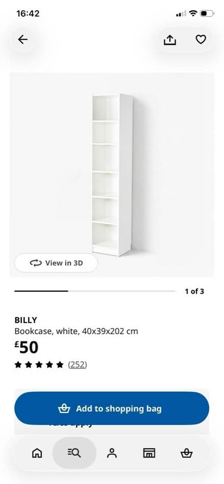Photo of Thin tall billy bookcase white (Abingdon OX14) #1