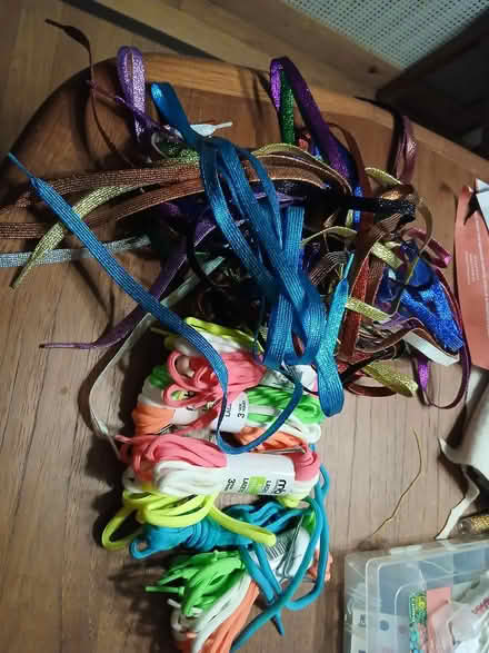 Photo of free Bag of neon and glittery shoe laces (Yonge and Sheppard) #1