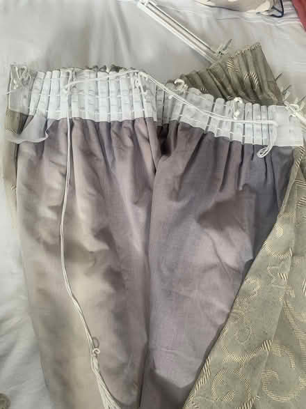 Photo of free Pair of lined curtains with track (HA6, Northwood) #3
