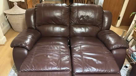 Photo of free Brown leather sofa (KT48UH) #2