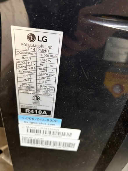 Photo of free LG Air Conditioner/Heater portable (San Carlos-El Camino near Hull) #2