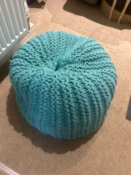 Photo of free Green knit pouffe (Waterbeach) #1