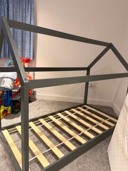Photo of free Grey small single bed (South Hiendley S72) #1
