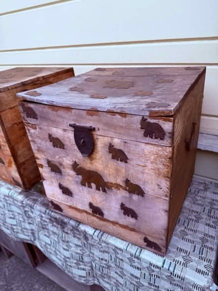 Photo of free Two rustic wood storage boxes (San Leandro) #3