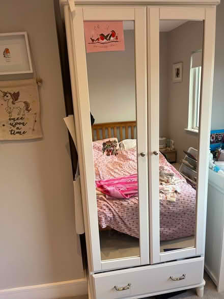 Photo of free Tall solid oak wardrobe - white (Stillorgan) #2