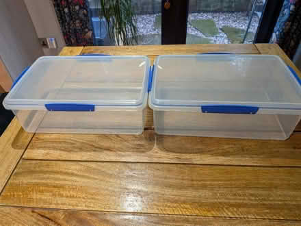 Photo of free 2 Sisterna plastic lidded boxes (PR25 leyland) #1