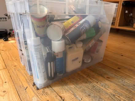 Photo of free Box of paints varnishes and brushes (Cambridge Heath E9) #2
