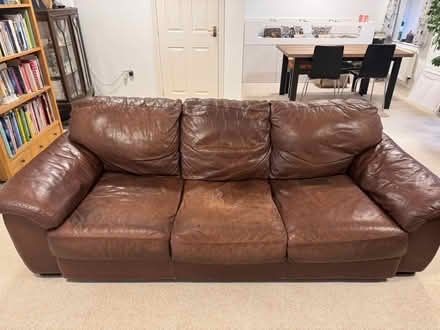 Photo of free Brown leather sofs (Grange Farm IP5) #2