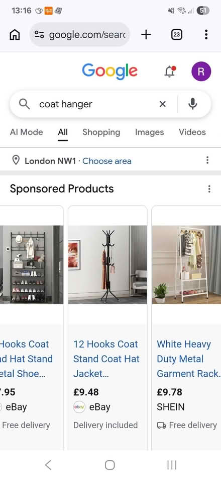 Photo of Coat hanger (Kentish Town NW1) #1