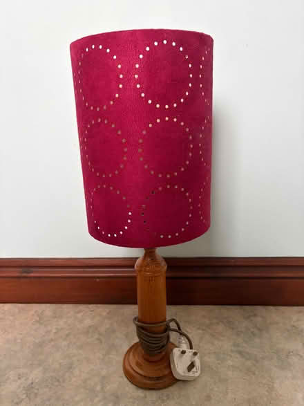 Photo of free Wooden base with red shade (Penrith CA11) #1