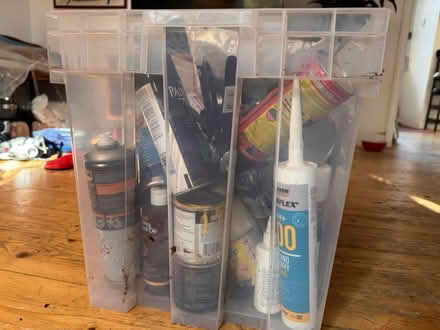 Photo of free Box of paints varnishes and brushes (Cambridge Heath E9) #4