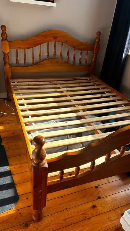 Photo of free 4ft 6 wooden bed frame (Ballinteer) #1